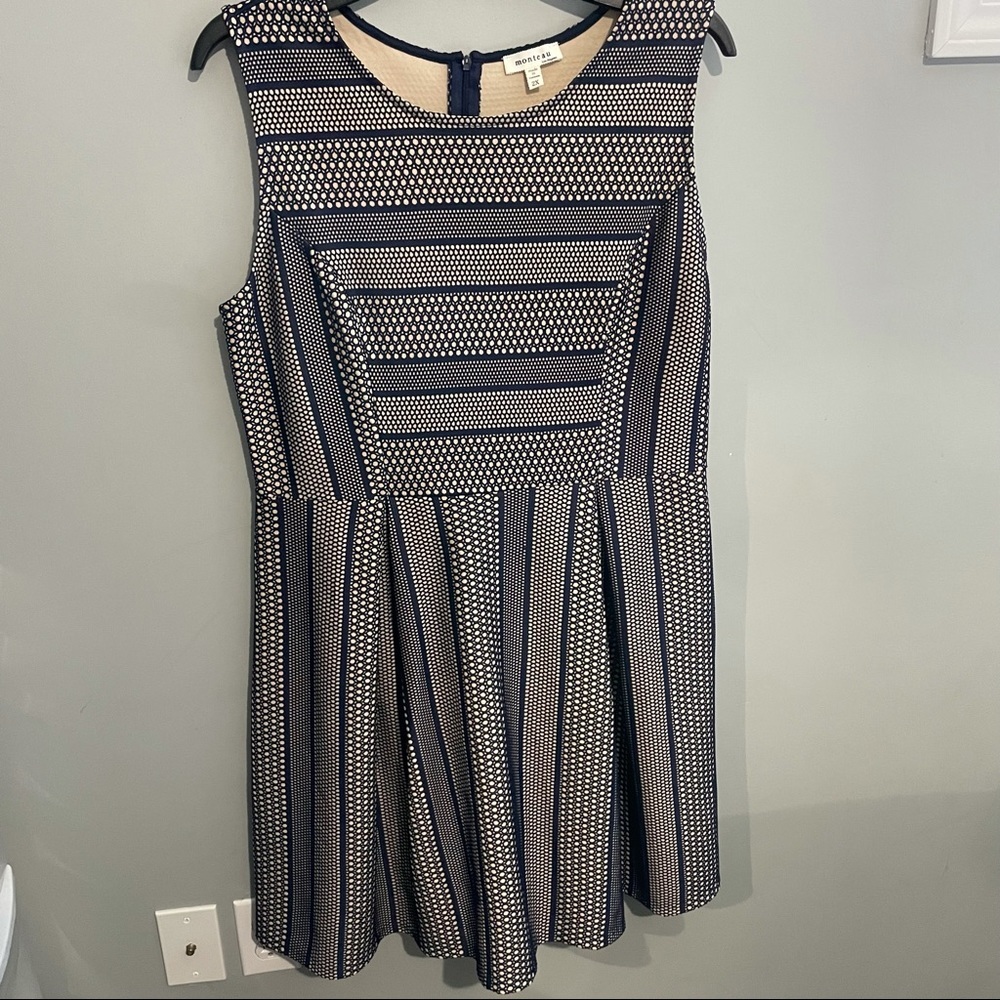 Monteau dress 2x blue nude lining